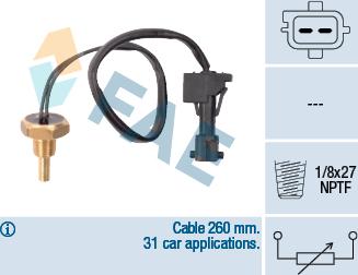 FAE 32741 - Sensor, coolant temperature parts5.com