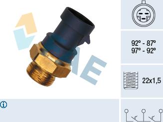 FAE 37910 - Sıcaklık şalteri, radyatör fanı parts5.com