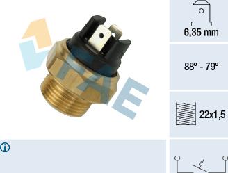 FAE 37340 - Interruptor de temperatura, ventilador del radiador parts5.com