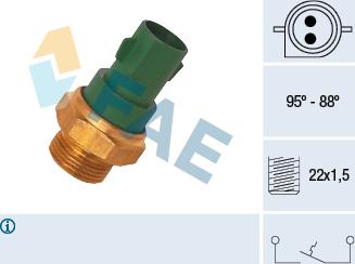 FAE 37240 - Interruptor de temperatura, ventilador del radiador parts5.com