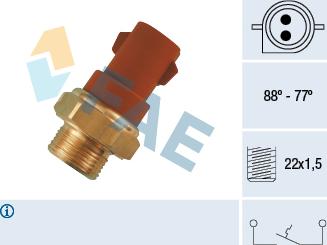 FAE 37230 - Interruptor de temperatura, ventilador del radiador parts5.com