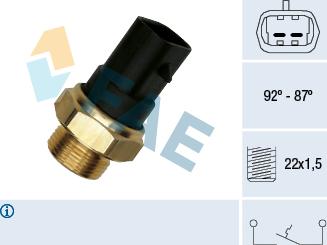 FAE 37220 - Interruptor de temperatura, ventilador del radiador parts5.com