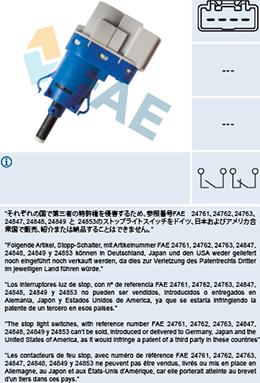 FAE 24849 - Interruptor luces freno parts5.com