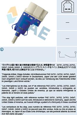 FAE 24848 - Brake Light Switch parts5.com