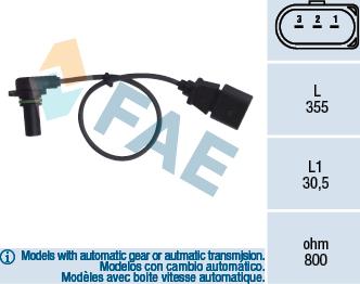 FAE 79062 - Sensor de revoluciones, caja automática parts5.com