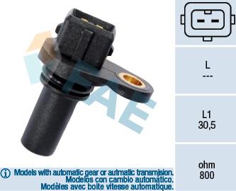 FAE 79008 - Capteur d'angle, vilebrequin parts5.com