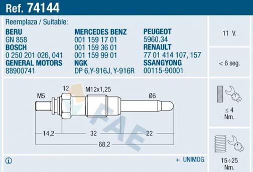 FAE 74144 - Hõõgküünal parts5.com