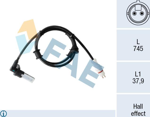 FAE 78554 - Tekerlek hız sensörü parts5.com