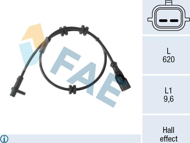 FAE 78553 - Sensor, revoluciones de la rueda parts5.com