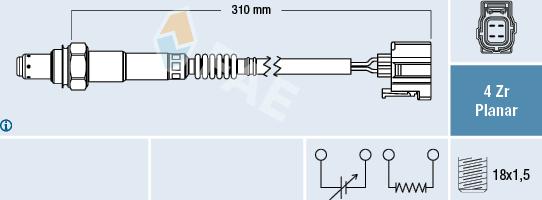 FAE 77427 - Αισθητήρας λάμδα parts5.com