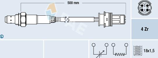 FAE 77504 - Sonda Lambda parts5.com