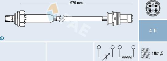 FAE 77190 - Lambda sensörü parts5.com