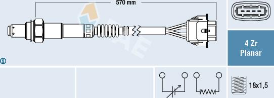 FAE 77154 - Αισθητήρας λάμδα parts5.com