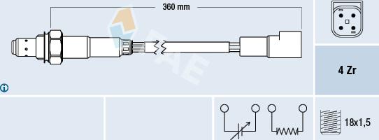 FAE 77168 - Αισθητήρας λάμδα parts5.com