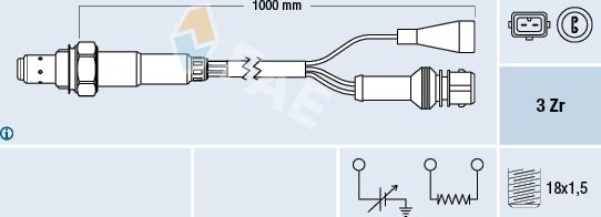 FAE 77107 - Ламбда-сонда parts5.com