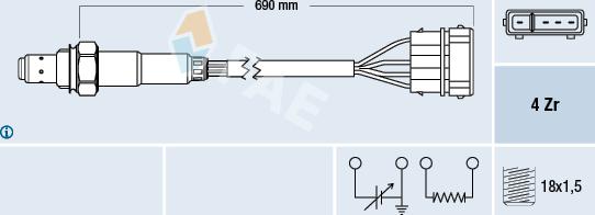 FAE 77128 - Αισθητήρας λάμδα parts5.com