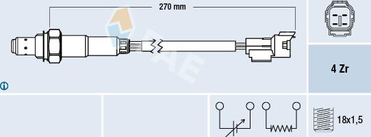 FAE 77296 - Lambda Sensor parts5.com