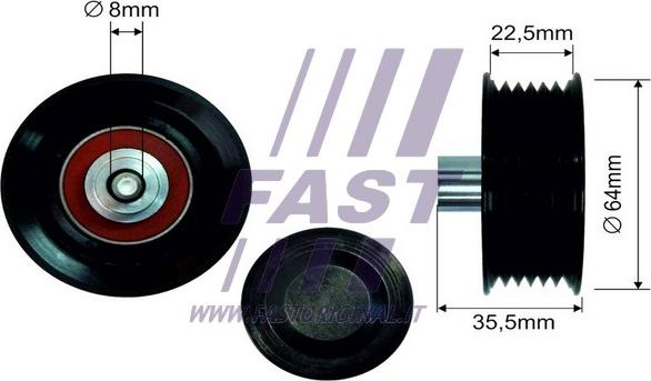 Fast FT44593 - Паразитна / водеща ролка, пистов ремък parts5.com