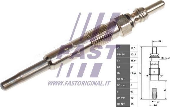 Fast FT82726 - Bujía de precalentamiento parts5.com