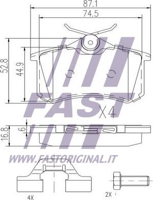 Fast FT29520 - Brake Pad Set, disc brake parts5.com