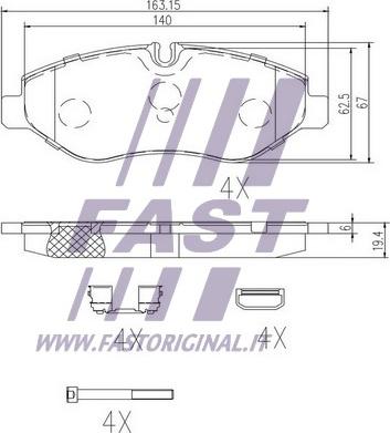 Fast FT29135 - Komplet zavornih oblog, ploscne (kolutne) zavore parts5.com