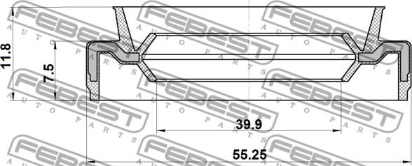 Febest 95EAS-41550812X - Семеринг, задвижващ вал parts5.com