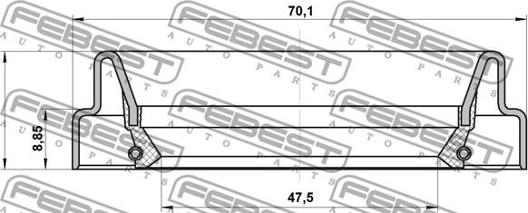 Febest 95FDY-49700909C - Уплотнительное кольцо вала, приводной вал parts5.com