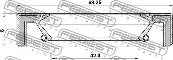 Febest 95GAY-44680808R - Szimering, hajtótengely parts5.com