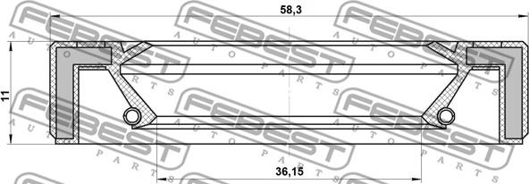 Febest 95GAY-38581111L - Yağ keçesi, tahrik mili parts5.com