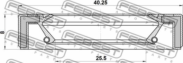 Febest 95GAY-27400808L - Уплътнение, маслена помпа parts5.com