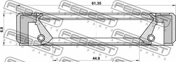 Febest 95GBY-46610707R - Radijalni zapt prsten (semering), glavno vratilo ručnog menj parts5.com