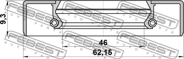 Febest 95GDY-48620909X - Seal Ring, wheel hub parts5.com