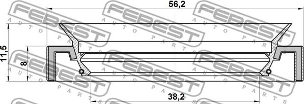 Febest 95HAY-40560812L - Bague d'étanchéité, arbre de transmission parts5.com