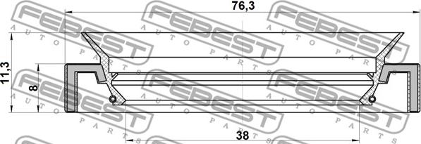 Febest 95HAY-40760811R - Retén, árbol de transmisión parts5.com