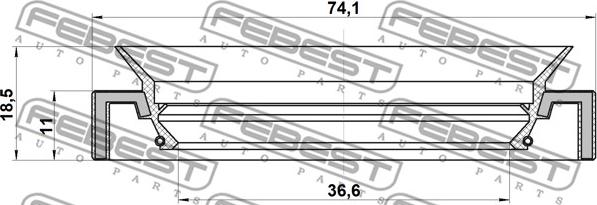 Febest 95HAY-38741118C - Radiálny tesniaci krúżok hnacieho hriadeľa parts5.com