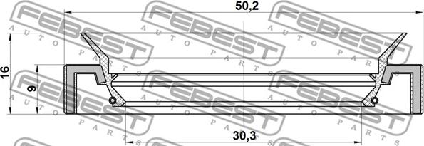 Febest 95HAY-32500916R - Τσιμούχα, άξονας μετάδοσης κίνησης parts5.com