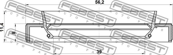 Febest 95HBY-41560811L - Radiálny tesniaci krúżok hnacieho hriadeľa parts5.com