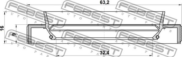 Febest 95HBY-34630915L - Τσιμούχα, άξονας μετάδοσης κίνησης parts5.com