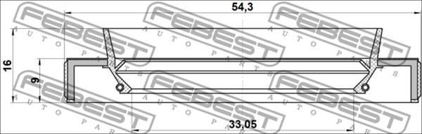 Febest 95HBY-35540916R - Τσιμούχα, άξονας μετάδοσης κίνησης parts5.com