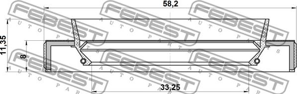 Febest 95HBY-35580811R - Retén, árbol de transmisión parts5.com