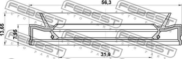 Febest 95HEY-33560814C - Simering, transmisie automata parts5.com