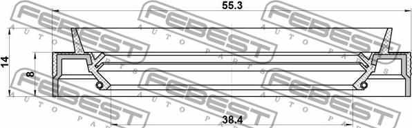 Febest 95JES-40550814C - Simering, ax cardanic parts5.com