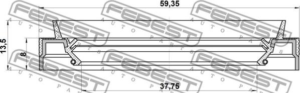 Febest 95JES-39590913X - Retén, árbol de transmisión parts5.com