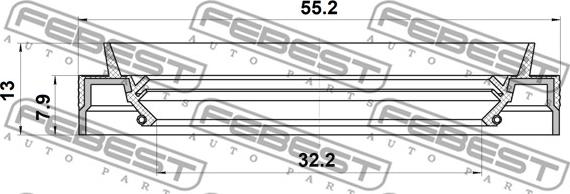 Febest 95JEY-34550813R - Retén, árbol de transmisión parts5.com