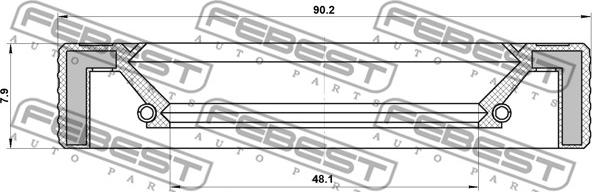 Febest 95LAY-50900808R - Retén, eje transmisión parts5.com