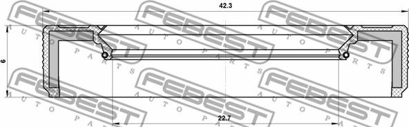 Febest 95LBY-24420606R - Retén, eje transmisión parts5.com