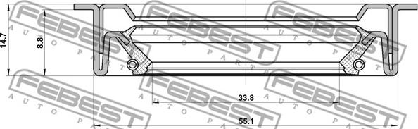 Febest 95LDW-35550915U - Retén, árbol de transmisión parts5.com