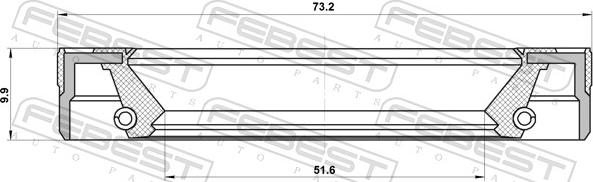 Febest 95LEY-53731010UM - Tesniaci krúżok, Náboj kolesa parts5.com