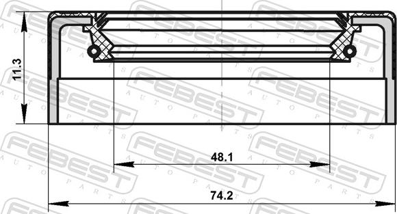 Febest 95NDS-50741112C - Retén, eje transmisión parts5.com