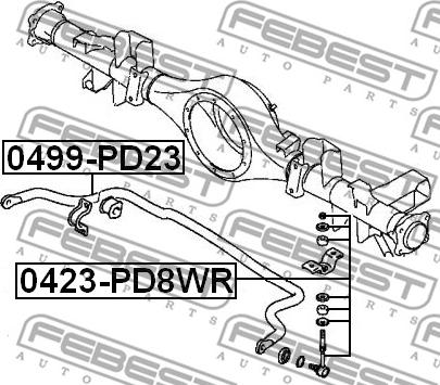 Febest 0499-PD23 - Estabilizador, suspensión parts5.com